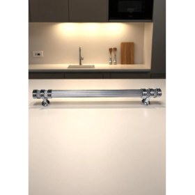 Resim Çizgili Nesli Alüminyum Metal Lüks Modern Mobilya Çekmece Mutfak Dolabı Kulpu Krom (10 Adet) 