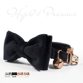 Resim Cat Collar Velvet Named Bell Cat Collar 755153 - White Collar + BOW TIE / L 