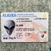 Resim Alaska UFO Operatörü Lisansı Şaka Kartı - Uzaylı Tasarımlı Komik Yenilikçi Hediye, Eğlenceli Kişisel Bilgiler ve Parti & Şakalar için İletişim Detayları 