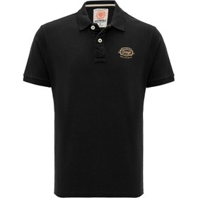 Resim Routefield Plate Erkek Siyah Polo Tişört 