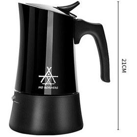 Resim Pazly Skycıty Siyah Pot Paslanmaz Moka Makinesi Kamp İtalyan İçin Hava Espresso Çelik Açık Dm Siyah, Küçük Boy Siyah 