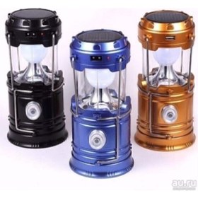 Resim Ipone Light Şarjlı Kamp Lambası Güneş Enerjili Kızaklı Kamp Feneri Led Lamba Işıldak Mini Boy Siyah - Mavi - Altın 