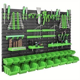 Resim Büyük Vida, Somun, Civata, Çivi, Boncuk ve Küçük Aksesuarlar için Araç Düzenleyici, Anahtar ve Tornavida Saklama Rafı, 15 Dakikalık Hızlı Kurulum, Babalar için İdeal Hediye, Garaj ve Pratik Raflar için Mükemmel, Montajlı Saklama Sistemleri 