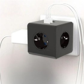 Resim ® Isıya Dayanıklı Termal Akım Korumalı ve Çocuk Korumalı 3 Priz Girişli 3 USB Girişli Küp Priz 