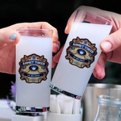 Resim Kişiye Özel Renkli isim ve Tarihli İkili Rakı Bardağı Seti 