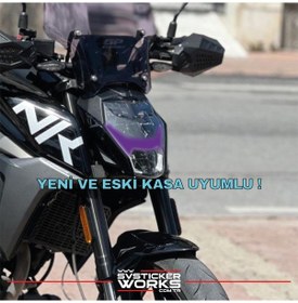 Resim Cfmoto Nk250 Far Sticker 2018-2025 Uyumlu Hazır Far Sticker Kit Mor 