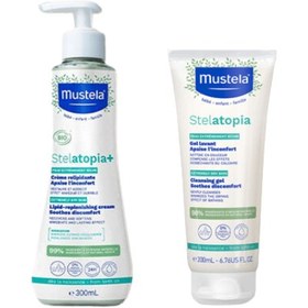 Resim Mustela Stelatopia Yenileyici Krem 300 ml + Şampuan 200 ml 