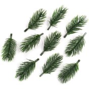 Resim 50 adet, Noel Ağacı Süsü ve Parti Süslemeleri için Mini Yapay Çam İğneleri Çelenk - Gerçekçi Simülasyon Bitkileri 