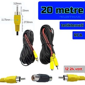 Resim 20 Metre Araç Kamerası Video Kablosu Tetiklemeli Rca Soket 