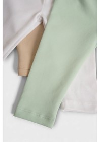 Resim Elibaby 3'lü Pamuk Bebek Tayt Çok Renkli 