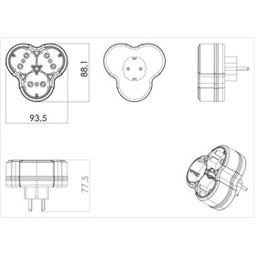 Resim FETİH Topraklı Üçlü Fiş Priz Yonca Golyat 3lü 