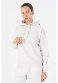 Resim Maraton Oversize Kadın Bisiklet Yaka Gümüş Gri Sweatshirt Gümüş Gri 