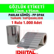 Resim Gözlük Etiketi Parlak Gümüş Kuyumcu Etiketi12X95MM./ 1000 Adet 