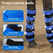 Resim 1 adet Yeniden Kullanılabilir At Bacak Soğutma Paketi - Diz ve Tam Bacak Sarma, Polyester, Siyah - Yaralanma İyileşmesi ve Kas Gevşetme için İdeal, At Malzemeleri, At Bacak Soğutma|Ayarlanabilir At Botları|Esnek Bacak Kılıfı 