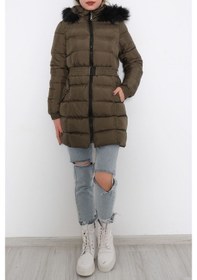 Resim Kemerli Şişme Mont Haki - 6117.1555. Haki 