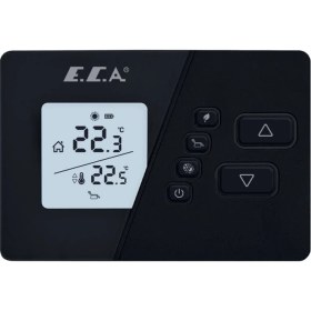 Resim E.C.A Poly Comfort 200 Black Kablosuz Oda Termostatı Siyah 7006903007 