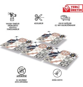 Resim Kendinden Yapışkanlı Küba Desenli Pvc Karo 30X30 cm (33 Adet) 3m2 