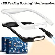 Resim 1/2 adet Şarj Edilebilir LED Okuma Lambası, Noel Doğum Günü Hediyesi, 3 Renk Ayarlanabilir, Boyun Işığı, Yatakta Gece Okumak İçin Kitap Işığı [Siyah] 