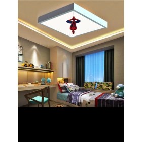 Resim Gökyüzü Panel Spiderman Çocuk Avize-Lamp 60W Güçlü AYDINLATMA-60 x 60 Beyaz Kare Çerçeve 