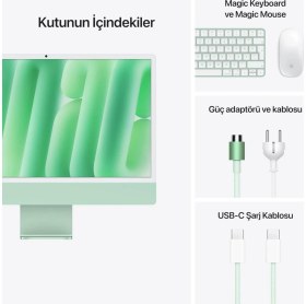 Resim Apple iMac M4 Yeşil MWUY3TU/A 16 GB 256 GB SSD 10C Gpu 24" 4.5k All In One Pc Outlet (Açıklamayı Okuyunuz) 
