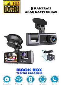 Resim Araç İçi 3 Kameralı 1080p /2.0 İnç Lcd Ekranlı /gece Görüşlü /ger 