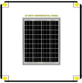 Resim 25 W Monokristal Güneş Paneli Solar 25 W Güneş Enerjisi 