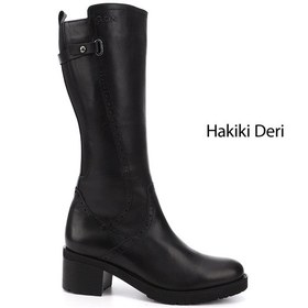 Resim Gönderi(R) Gönderir Kadın Siyah Fermuarlı Kalın Topuklu Hakiki Deri Çizme Gkzc13444590 Siyah 
