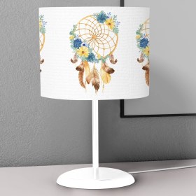 Resim instababyrooms Tüy ve Çiçek Desenli Çocuk Odası Dijital Baskılı Çocuk Odası Masaüstü Abajur Avize 