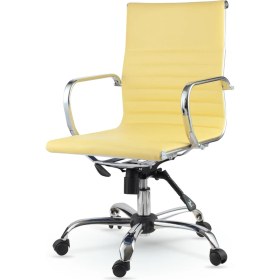 Resim Mezura Ofis Chrome Çalışma Koltuğu Sarı 