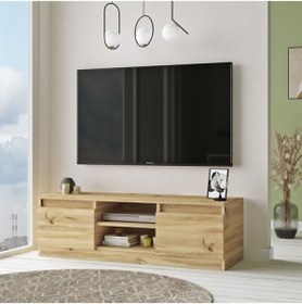 Resim Yurudesign Silva Tv Ünitesi Tv Sehpası 2 Kapaklı 120cm Keçe Sv1-ke 