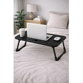Resim Hodbehod Yatak Koltuk Üstü Laptop Tablet Sehpası Katlanır Siyah Ayaklı Çalışma Kahvaltı Masası 