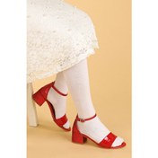 Resim Kiko Kids Kiko 768 Ayna Kum Günlük Kız Çocuk 3 cm Topuk Sandalet Ayakkabı Kırmızı 