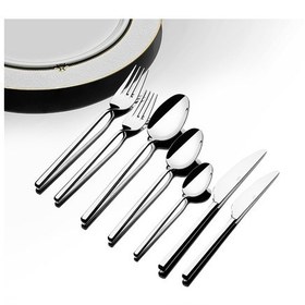 Resim Nehir Gloria Sade 12 Kişilik 84 Parça Kutulu Çatal Kaşık Bıçak Takımı Gri 