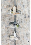 Resim Primanova N40 Alüminyum Yaylı Banyo Köşe Rafı Paloma (493301473) Gri 