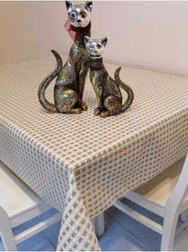 Resim Gri Ithal Pvc Muşamba - Desenli Silinebilir Masa Örtüsü 18 İhtl 08 140 X 160 