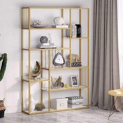 Resim Zizuva Tasarım 120x30 CM Beyaz Gold Dekoratif Kitaplık Zizuva