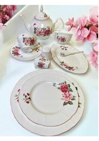 Resim Royking Pink Rose 44 Parça Kahvaltı Takımı Rose 