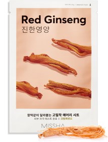 Resim Missha KırmızıGinseng Özlü Sıkı Görünüm Sunan Besleyici Yaprak Maske Airy Fit Sheet Mask Red Ginseng 