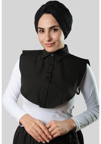 Resim Siyah Gömlek Yakalı Boyunluk Terikoton Düz 1015 01 Siyah 