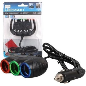 Resim Olesson 1632 12-24v 120w 80cm Kablolu 3'lü Araç Çakmak Çoklayıcı 