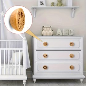 Resim 6 Adet El Yapımı Kayın Ağacı Hayvan Şekilli Çekmece Kolları - Sevimli Kazınmış Tasarım, Makyaj Masaları & Dolaplar İçin, Cilalı Bitiş, Vidalar Dahil, Eşsiz Doğal Ahşap Desen, Dekoratif Mobilya Çekmece Kolları, Dekoratif Çekmece Kolları | Oyunbaz Estetik | Kayın Ağacı Kolları 