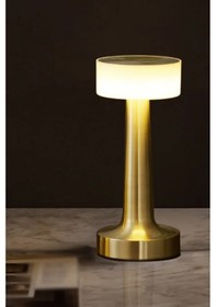 Resim Modern Led Abajur Masa Lambası Dokunmatik 3 Mod Kademeli Şarjlı Dokunmatik Gold Masa Lambası Orta Kafa Gold 