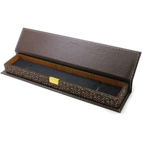 Resim Kahverengi Deri & Ahşap Kombinli Şık Tesbih Kutusu (538234704) 