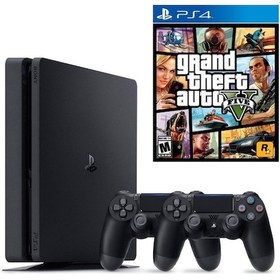 Resim Sony Ps4 500Gb Slim Oyun Konsolu + 2 Kol + Gta5 Teşhir Ürünü 