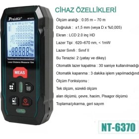 Resim Pro's Kit NT-6370 Lazer Mesafe Ölçer Lazermetre 