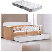 Resim Yavrulu Karyola, Flora Yavrulu Montessori Karyola - Ceviz + 1 Adet Comfort Yatak 