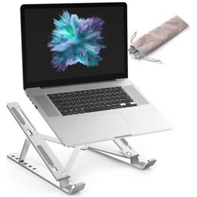 Resim İlka07 Taşınabilir 7 Kademeli Laptop Stant Bilgisayar Stant Notebook Stant Tüm Laptoplarla Uyumlu Bilgisayar Standı Taşınabilir Metal Kaymaz Stant Dizüstü Bilgisayar Stantı 