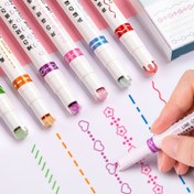 Resim 6 Adet Çok Fonksiyonlu Çiçek Desenli Highlighter Kalemler, Ambidekstrous Tıklama Kapağı, Çeşitli Eğriler, Diğer Plastik Malzeme, Not Alma ve Boyama için Uygundur, 14+ Yaş için Uygundur 