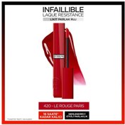 Resim L'ORÉAL PARİS INFAİLLİBLE MATTE RESİSTANCE LİKİT PARLAK RUJ 420 LE ROUGE PARİS 