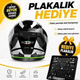 Resim Rhkc Güneş Vizörlü Açık Yazlık Kask + Plakalık 